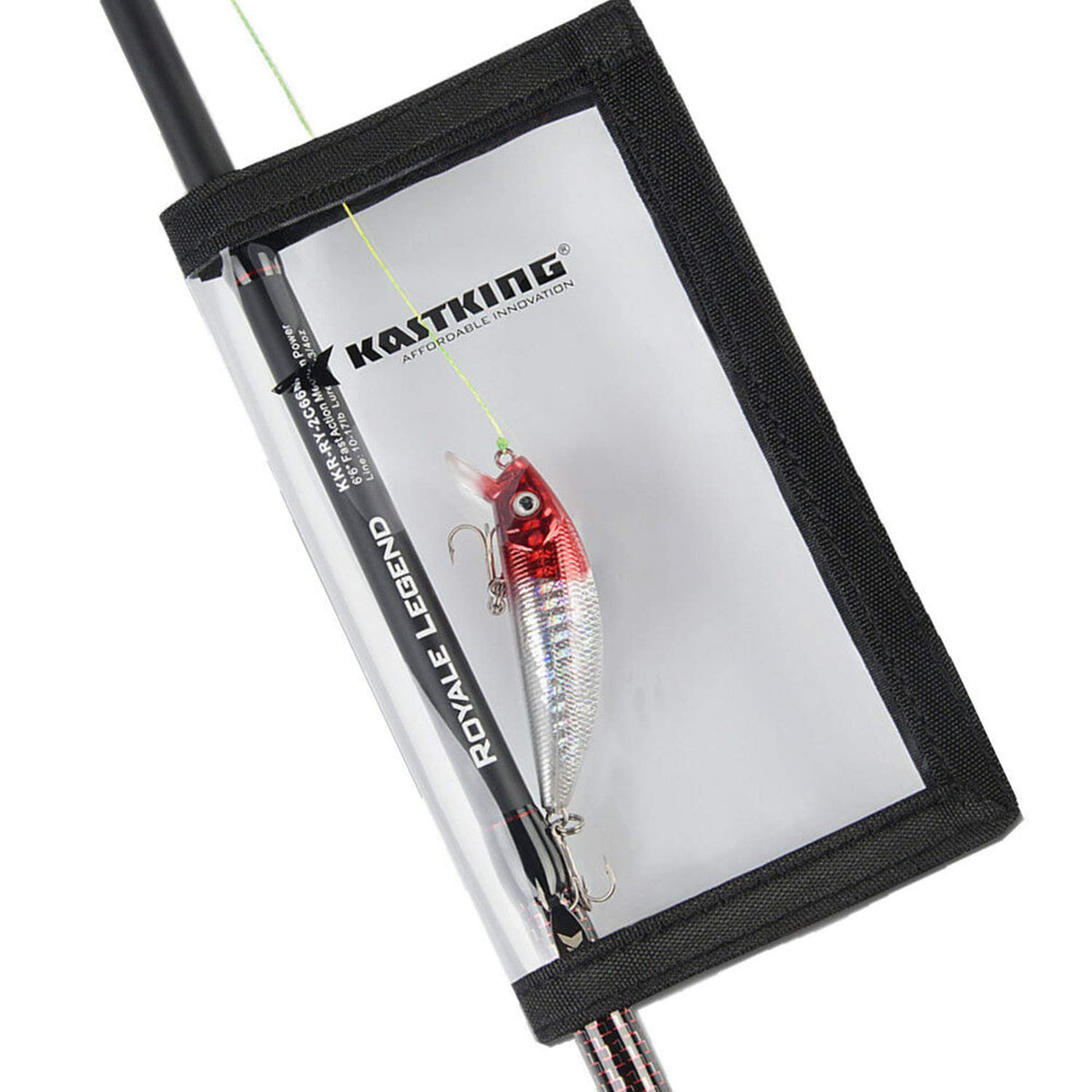 Two sizes of KastKing Madbite Lure Wraps with clear PVC window (large size)