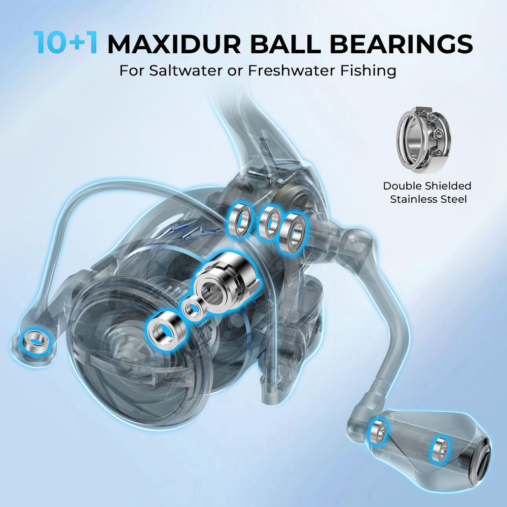 KastKing MegaJaws 2000 sealed front-drag with carbon technology for light lines.