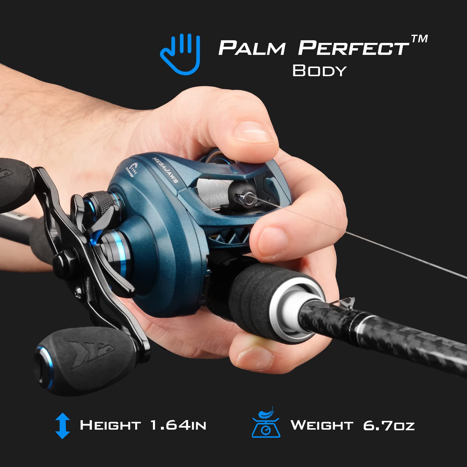 AutoMag dual braking system engaged on KastKing MegaJaws reel
