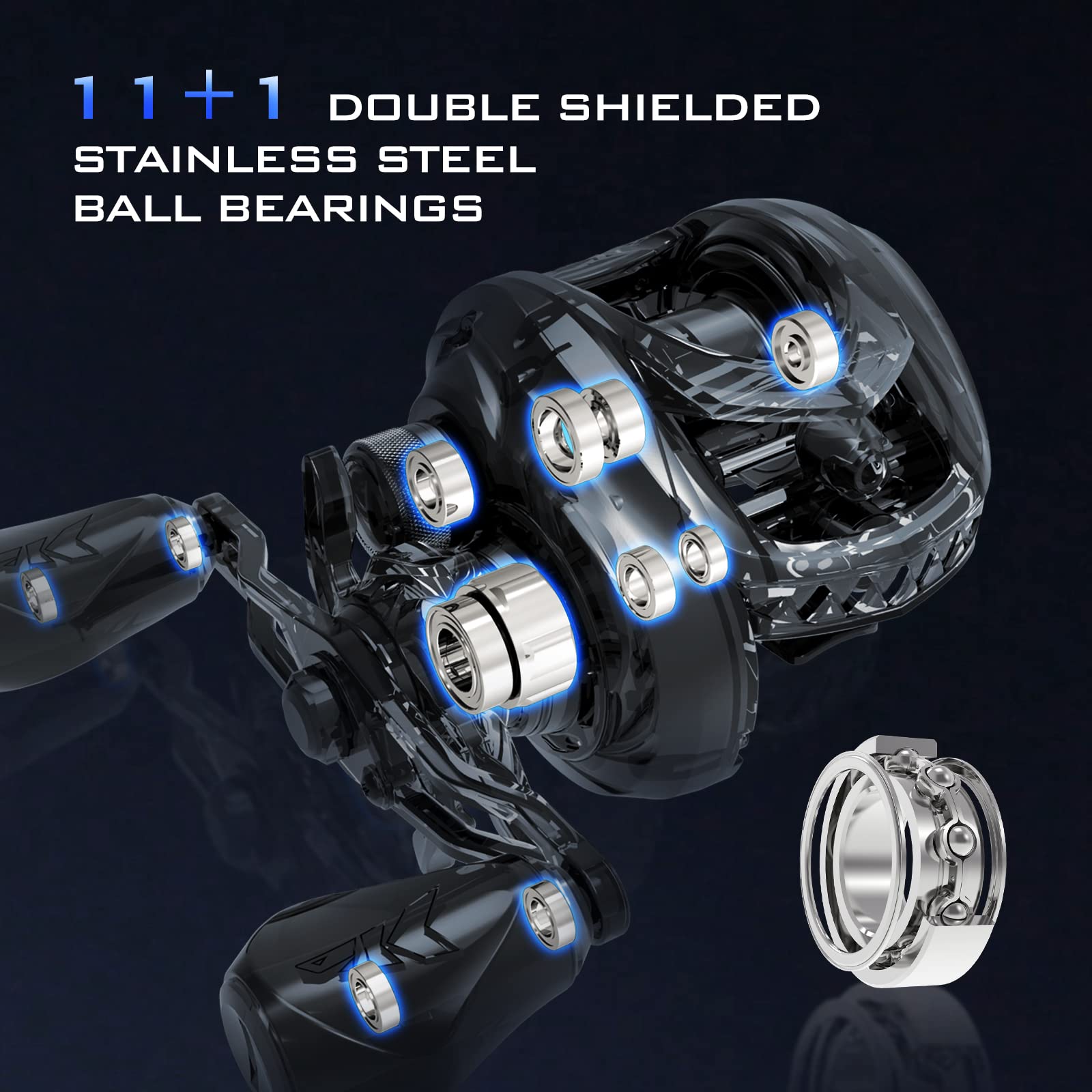 KastKing MegaJaws Elite 7075 DigiCut gear close-up boosts efficiency