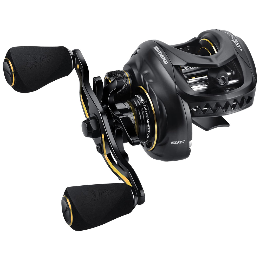 KastKing MegaJaws Elite baitcasting reel in Dark Galaxy with right-hand retrieve