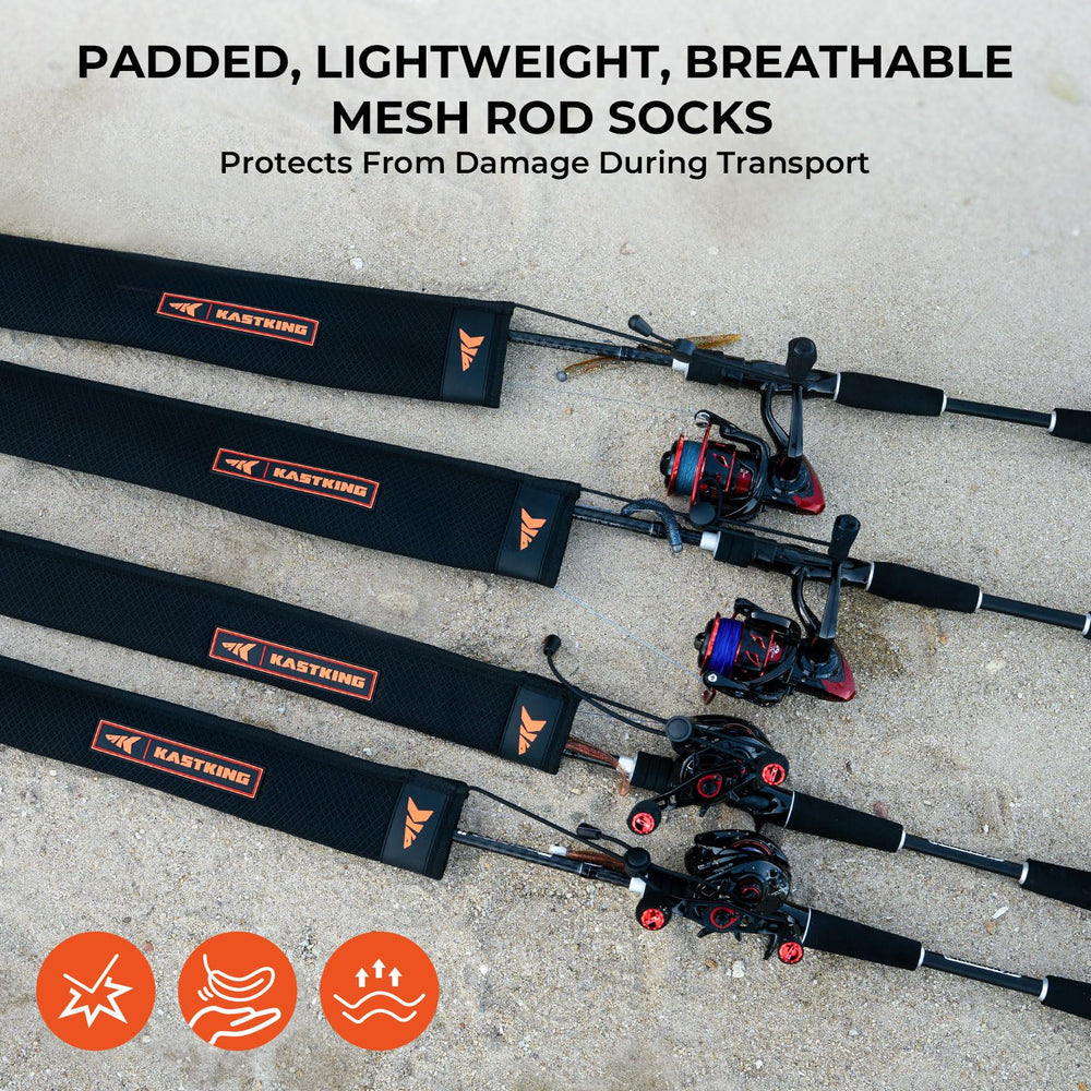 KastKing MeshGuard breathable mesh demonstrates moisture wicking to keep rods dry