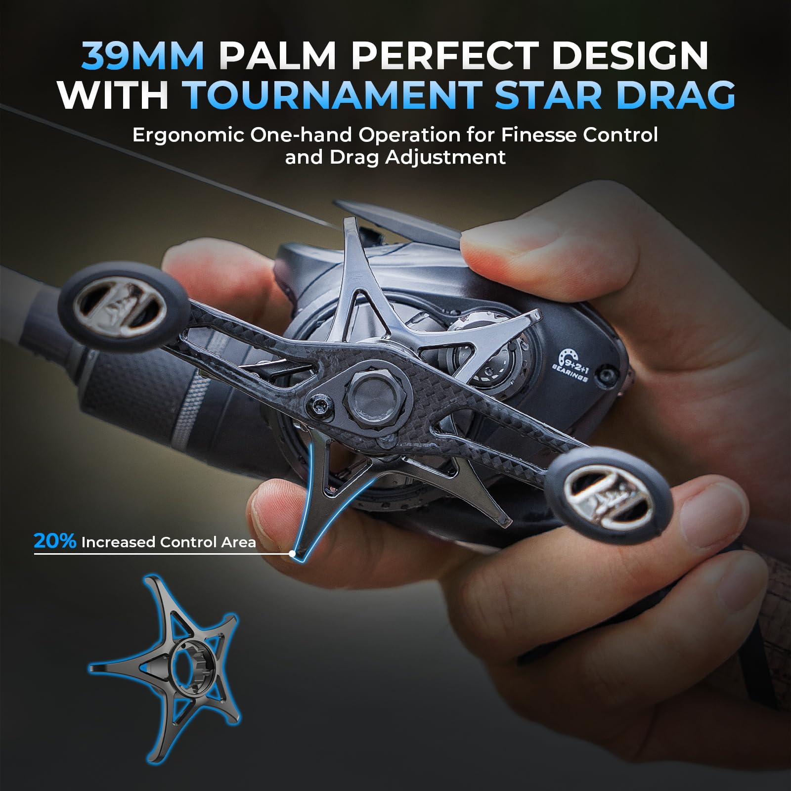 KastKing Mg-Ti Elite gear assembly supports strong, stable retrieves