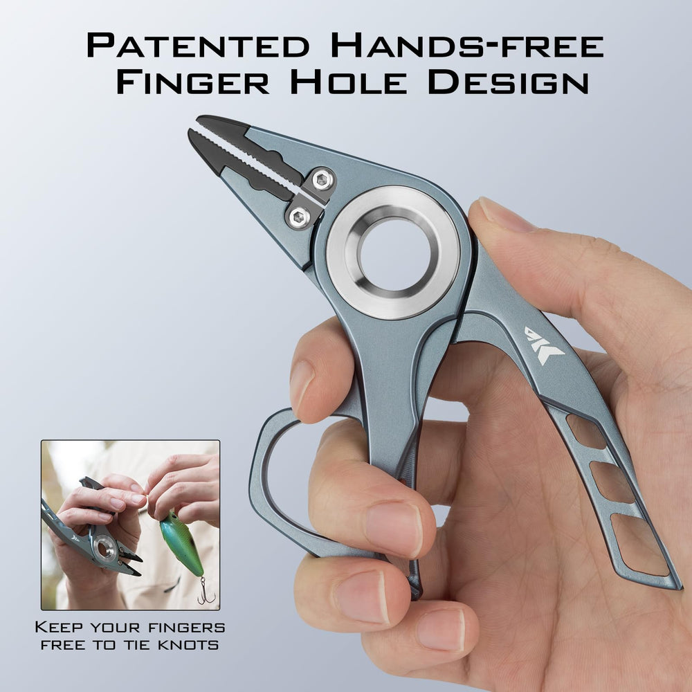 KastKing Micro Gila quick-access sheath clips to belt or arm band.