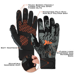 KastKing Mountain Mist gloves fleece-lined back for warmth during scouting or photography