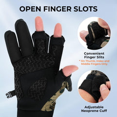 KastKing Mountain Mist gloves neoprene palm detail for durable grip in cold weather.