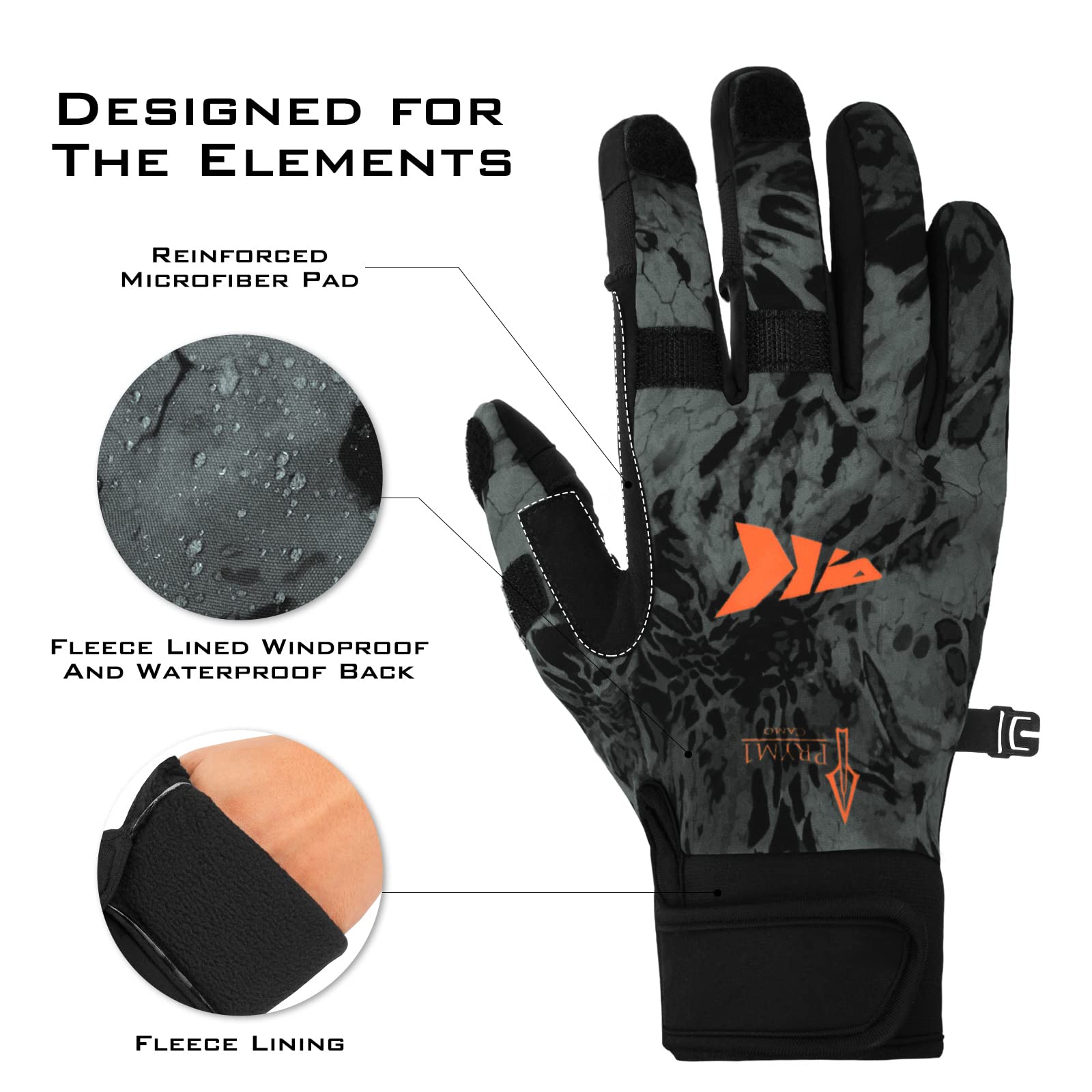 KastKing Mountain Mist gloves wrist closure ensures secure fit in cold winds