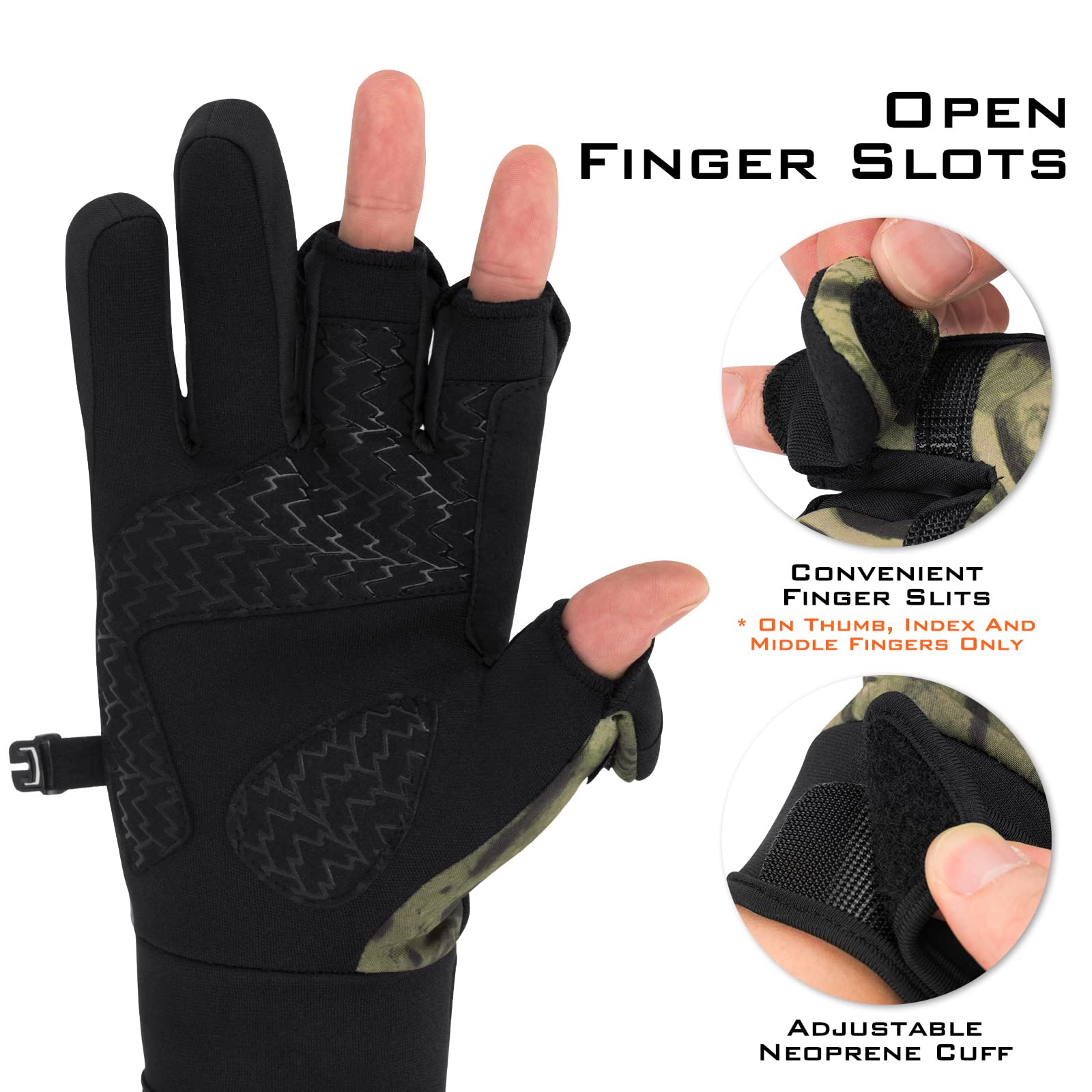 KastKing Mountain Mist gloves with adjustable wrist closure for secure fit