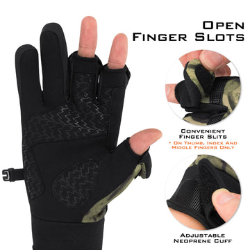 KastKing Mountain Mist gloves with adjustable wrist closure for secure fit