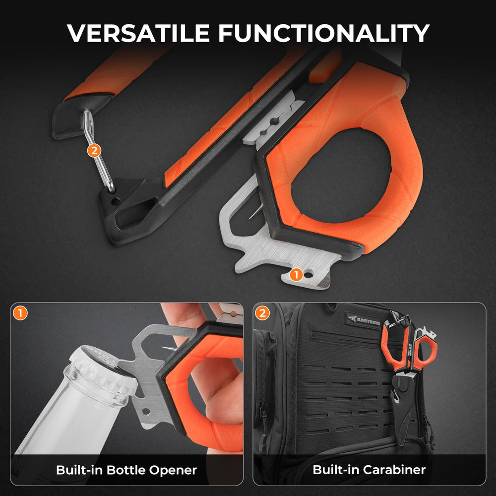 Built-in bottle opener and safety hammer on tool