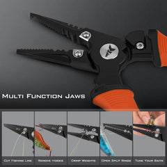 KastKing Paradox pliers ergonomic handle provides non-slip grip during fishing sessions.