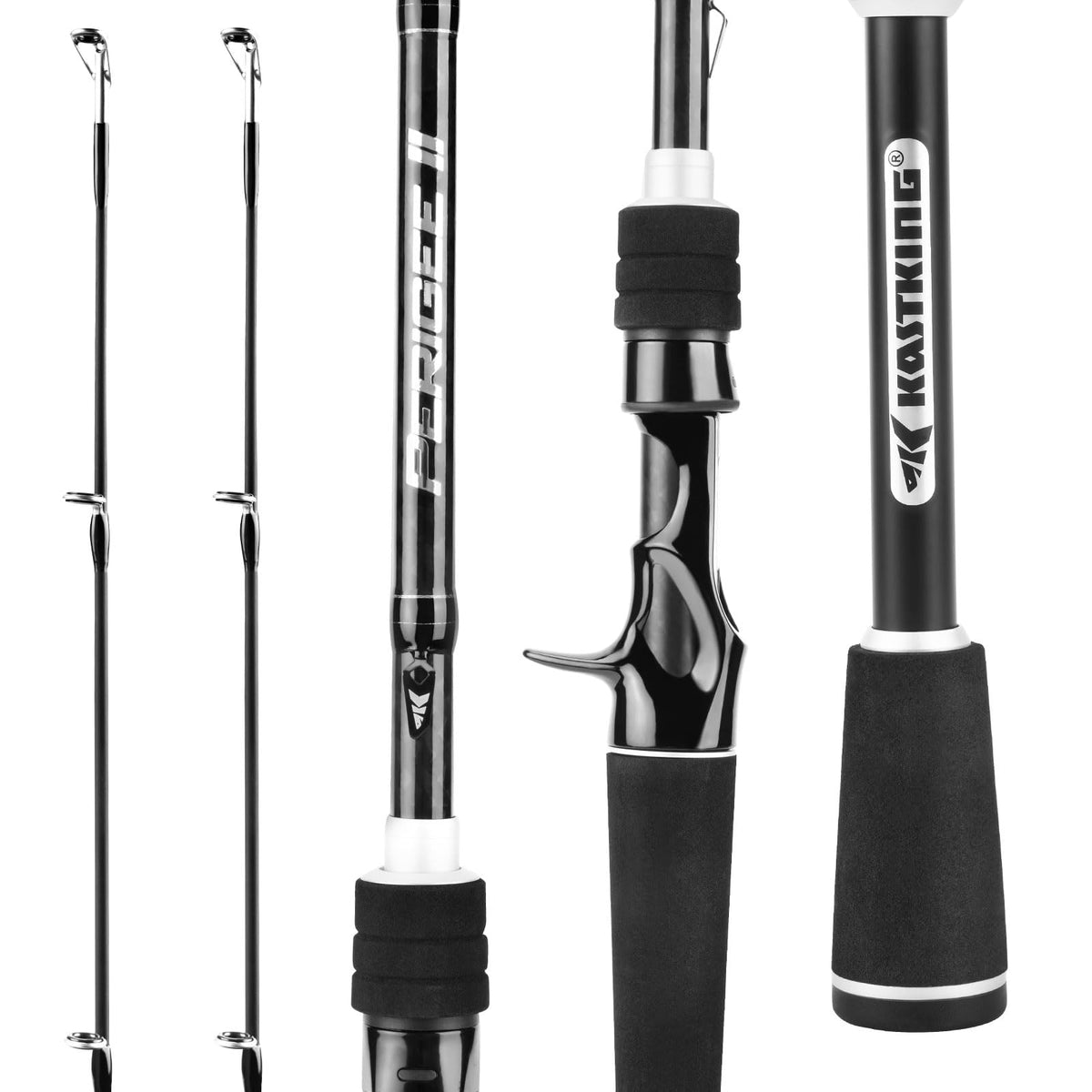 KastKing Perigee II 7ft casting rod tip section showing premium blank and guides for sensitivity