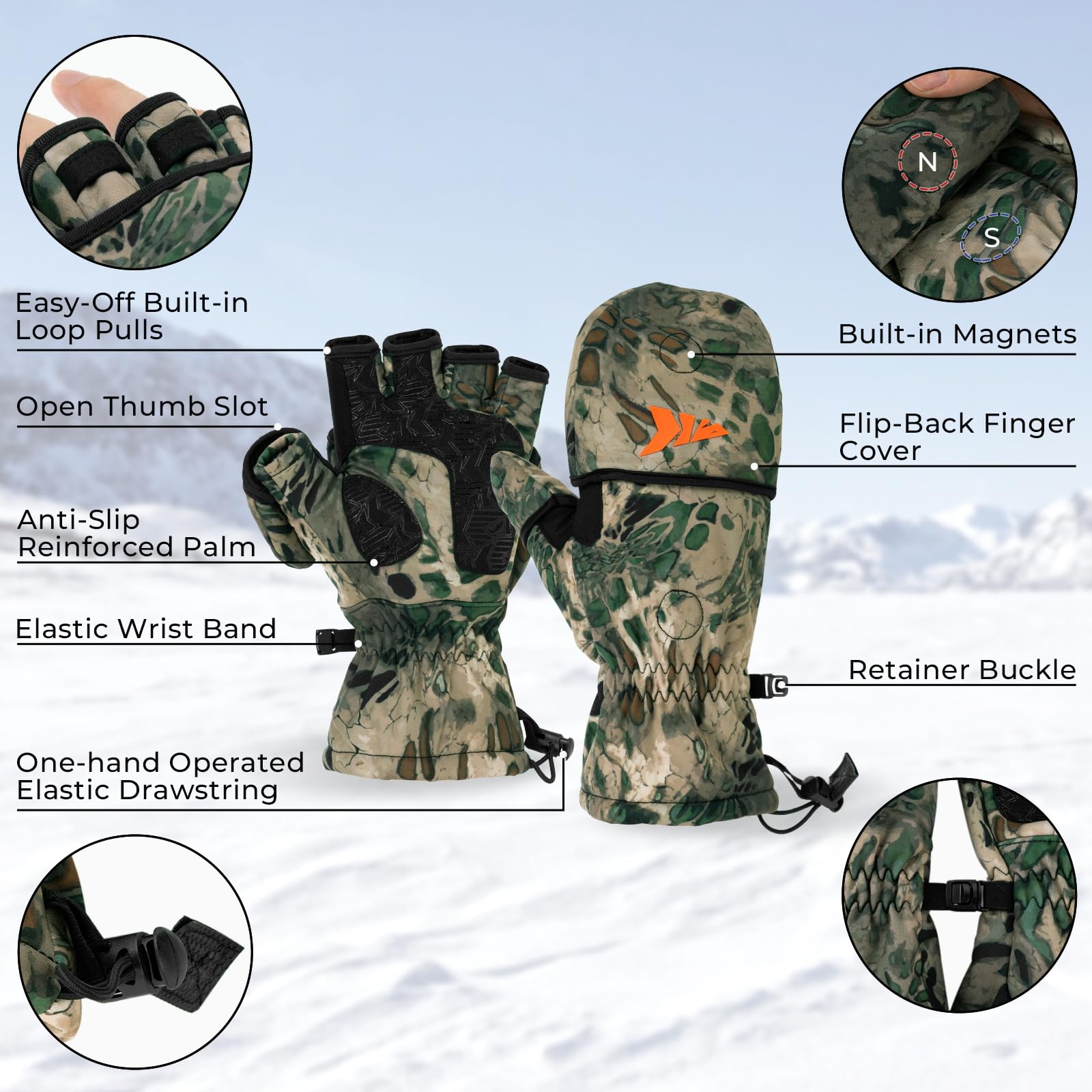 KastKing PolarBlast magnets hold finger flaps out of the way for access