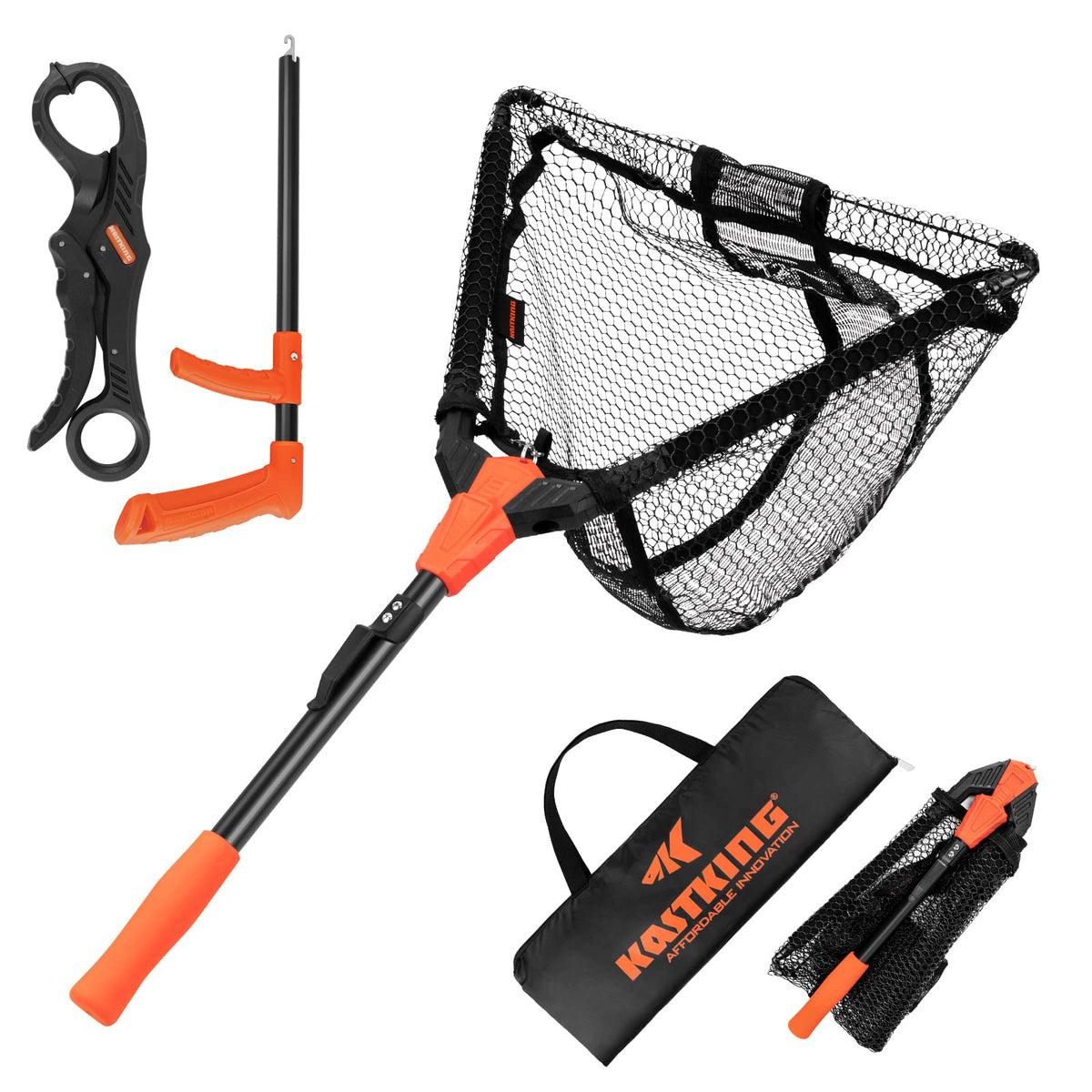 KastKing Pontus net folded for compact storage and quick travel.