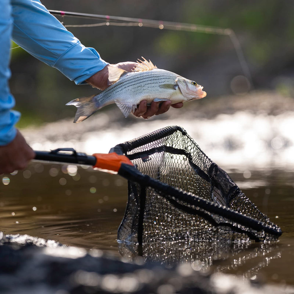 KastKing Pontus orange EVA handle enhances visibility and grip.