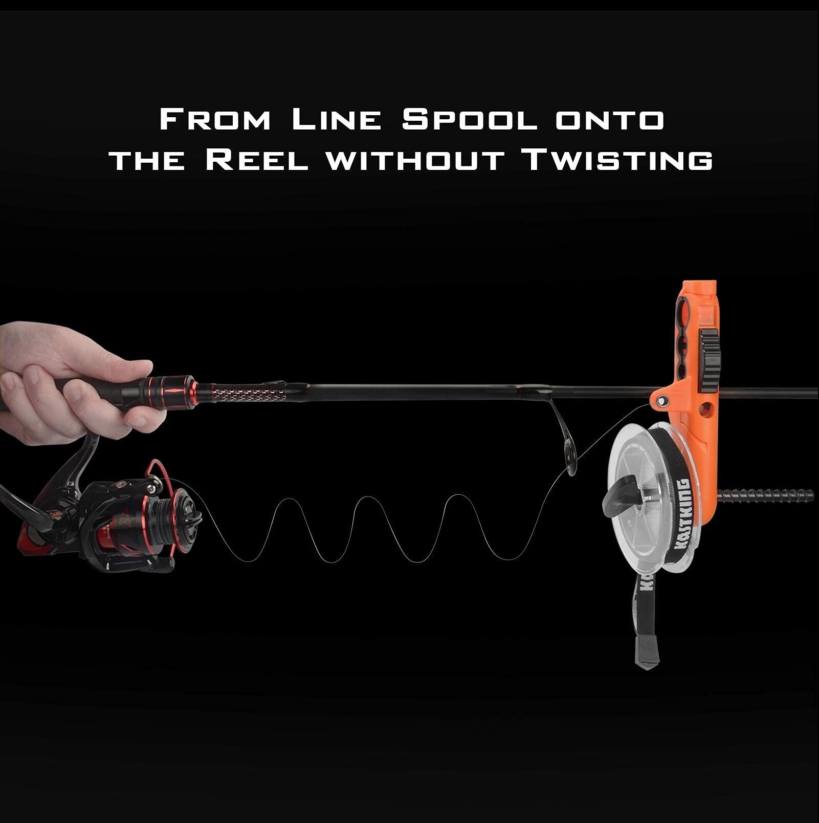 Close-up of Radius Line Spooler's tension band