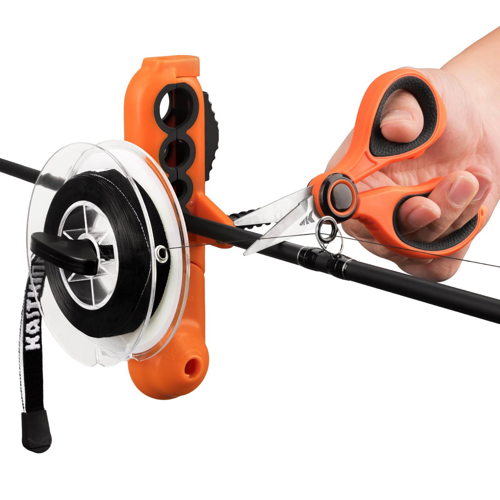 KastKing Radius Line Spooler setup with line spool and rod