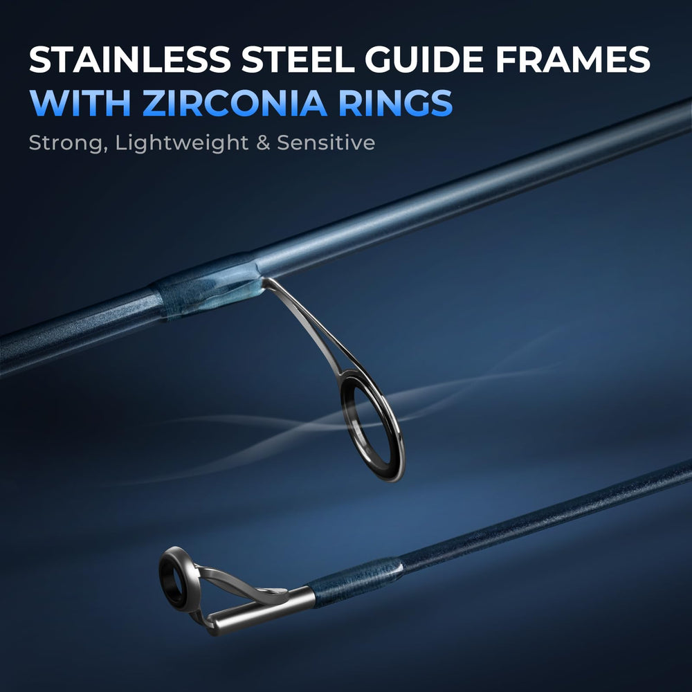 KastKing Rekon rod slip-resistant EVA handles improve control in wet conditions
