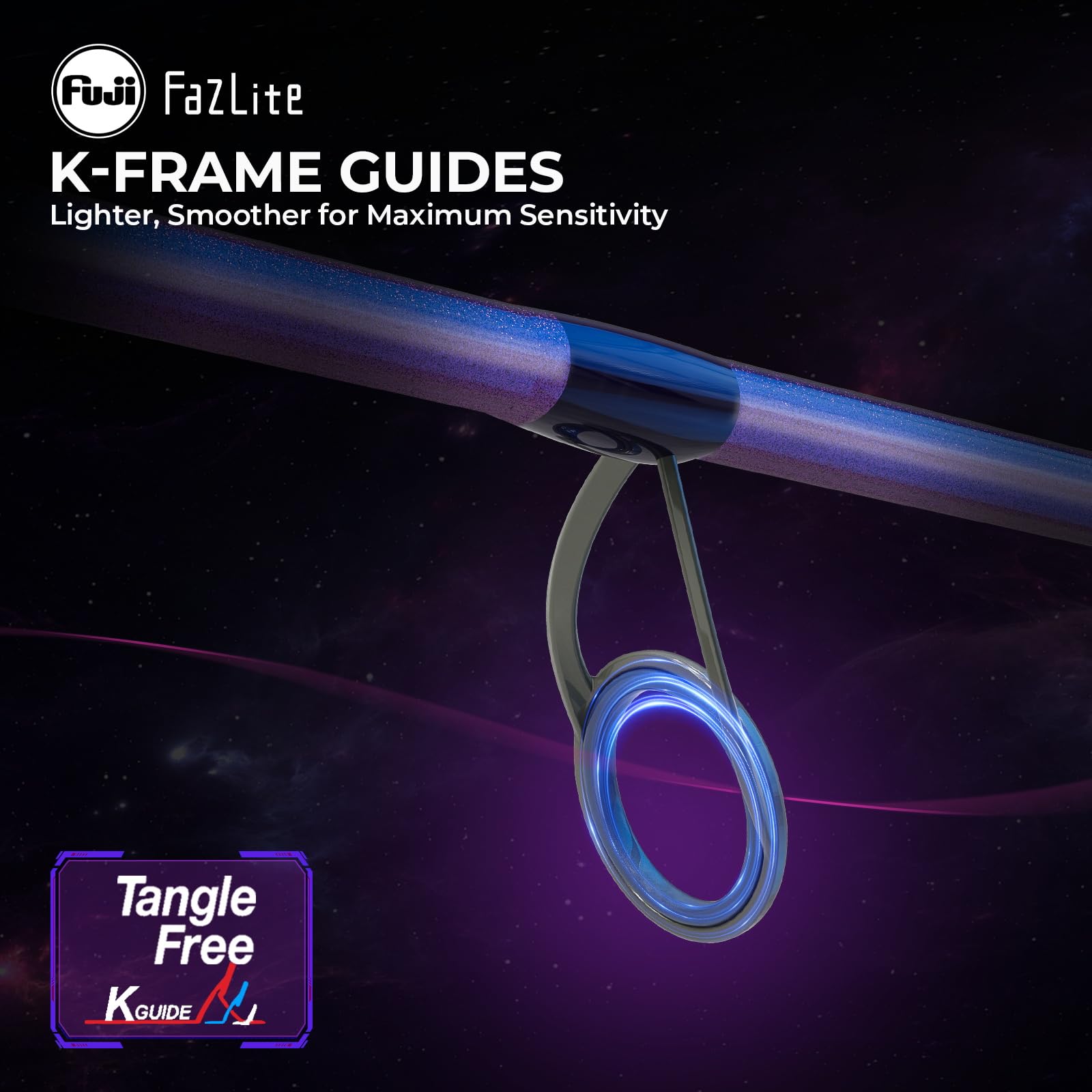 KastKing Royale Legend Pro FazLite guides close-up emphasizing smooth line release