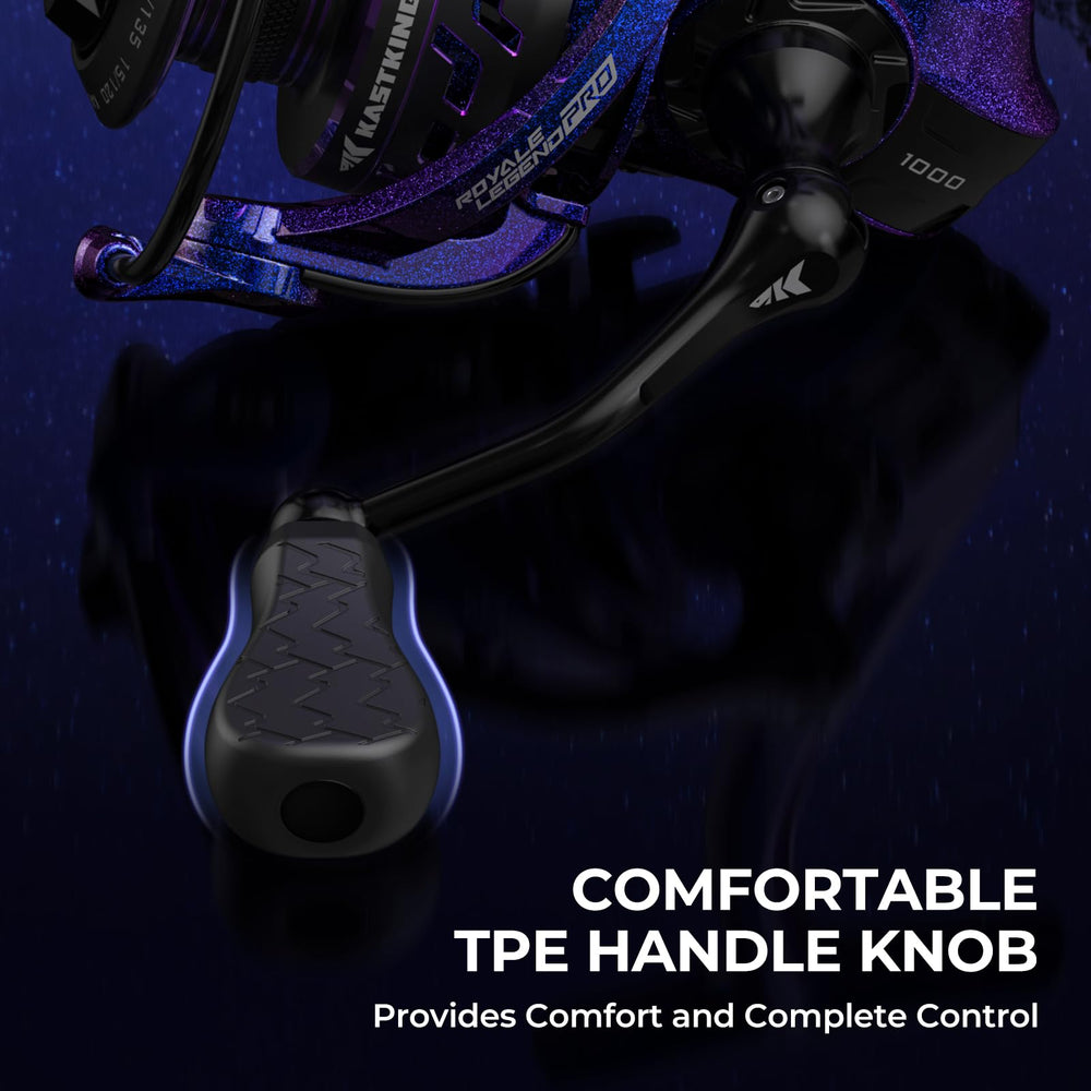 KastKing Royale Legend Pro ergonomic TPE knob offers comfortable grip during battles