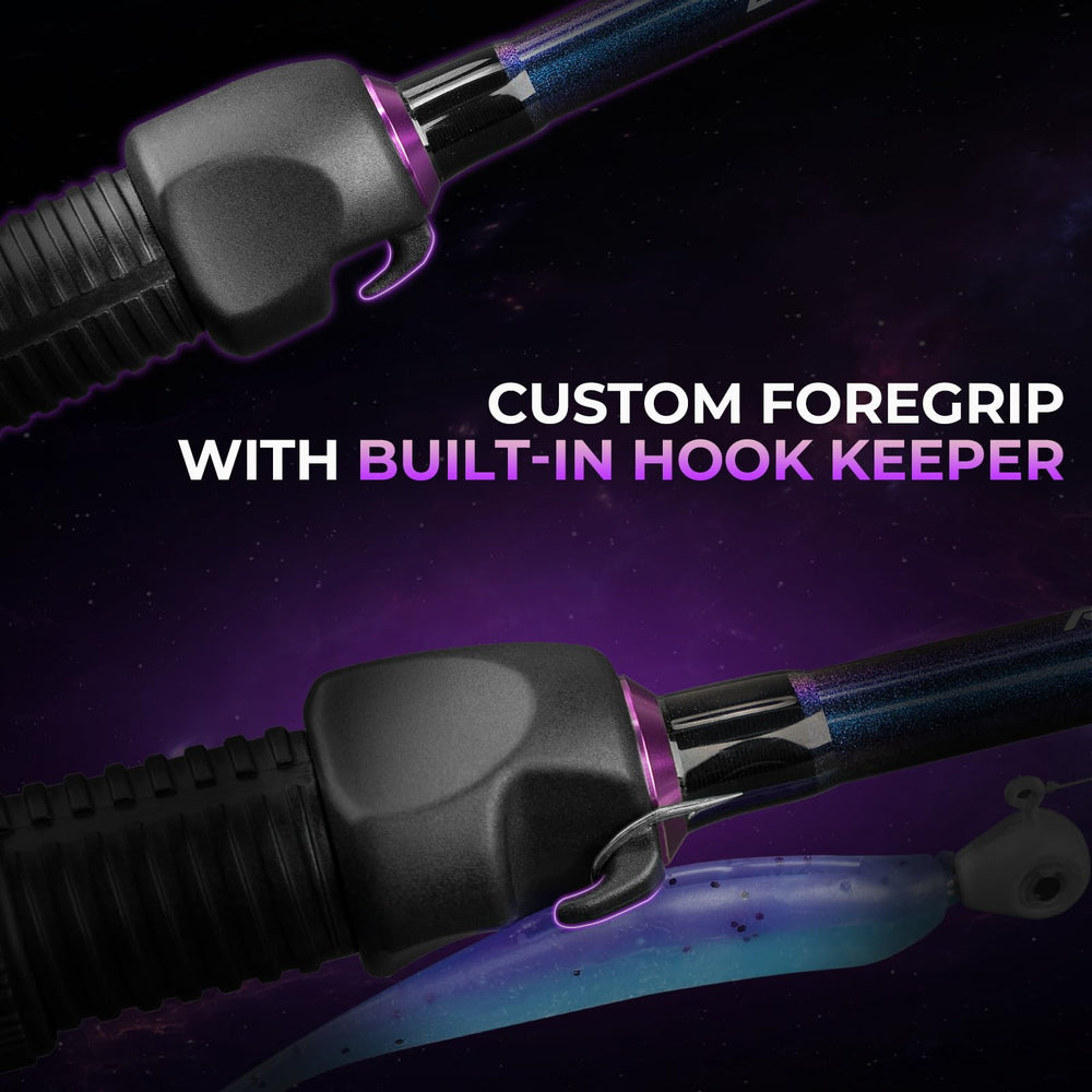 KastKing Royale Legend Pro labels illustrate technique-specific action options for targeting bass.