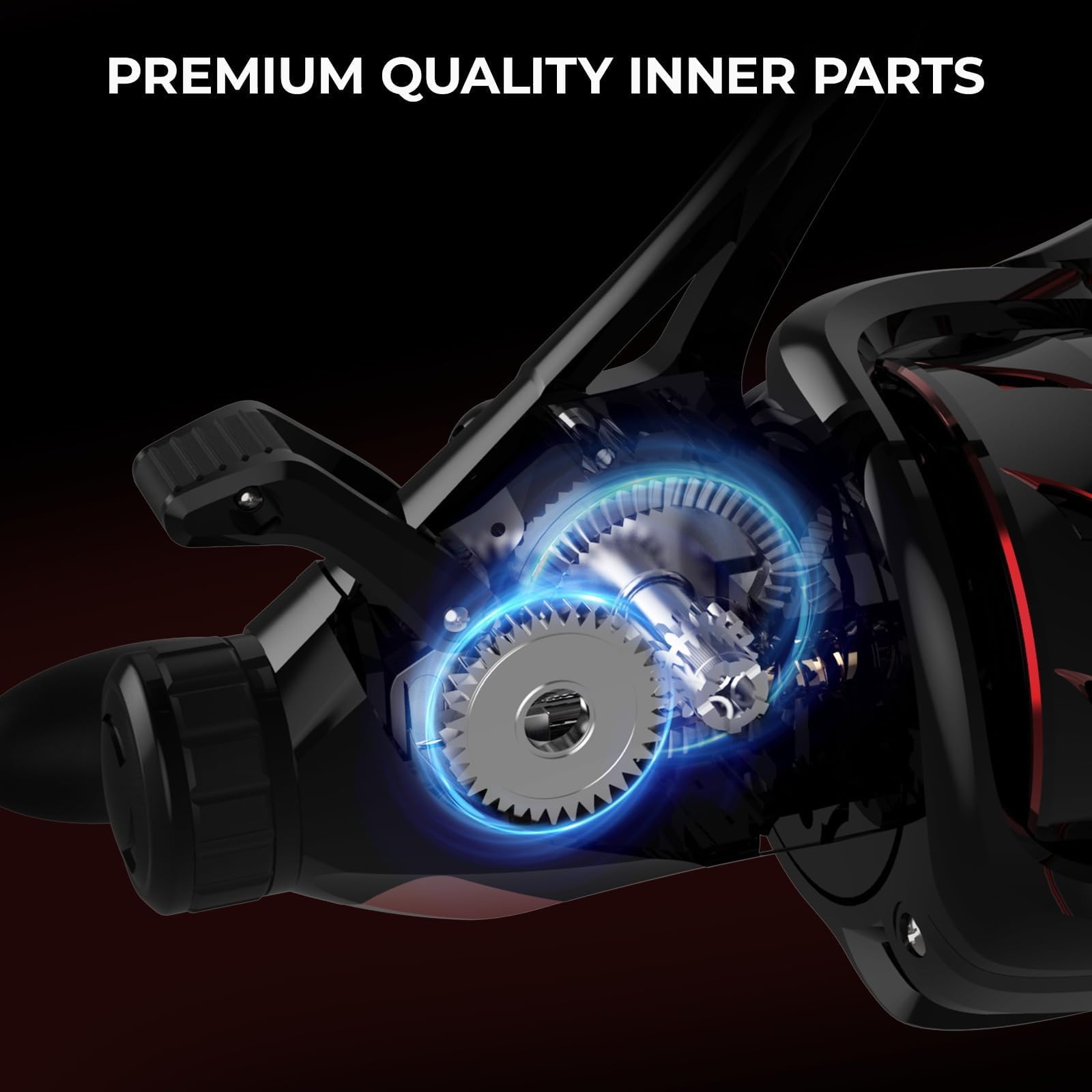 5.5:1 gear ratio and stainless steel mainshaft close-up