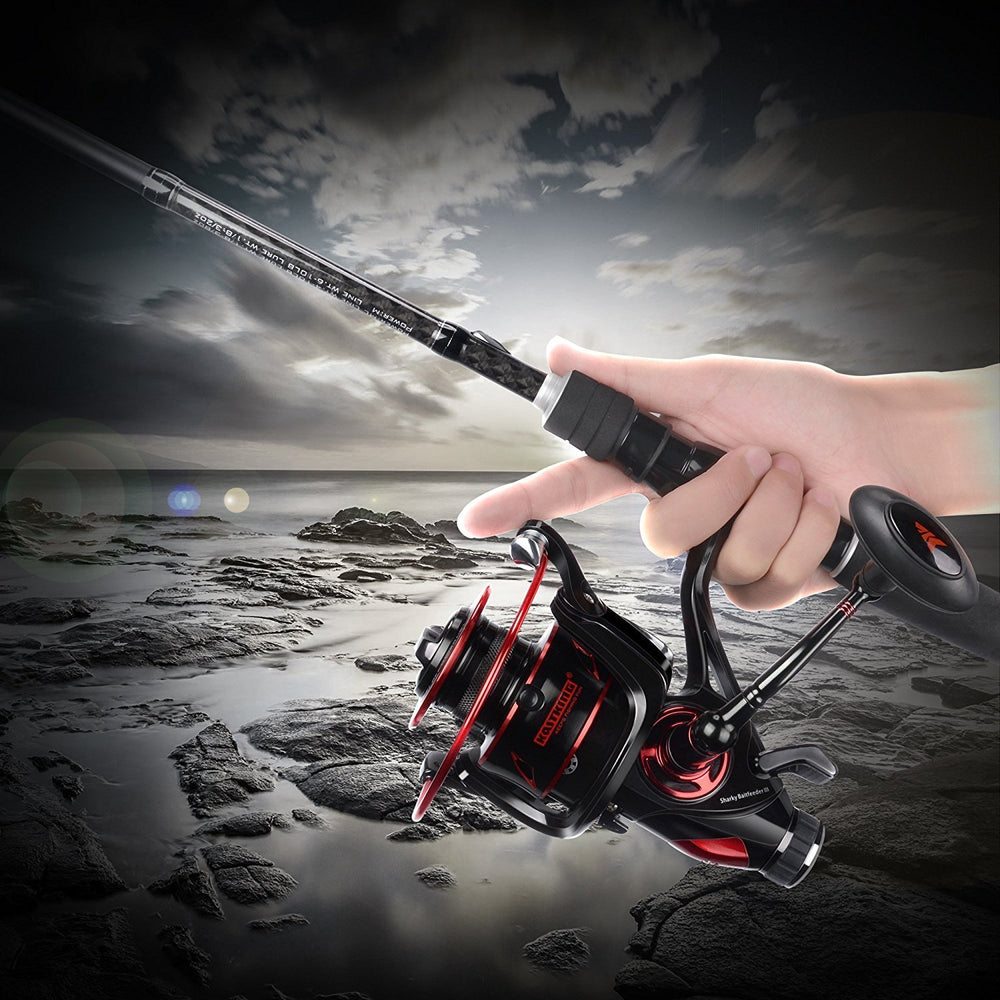 Gear system and stainless steel construction of Sharky Baitfeeder III 6000