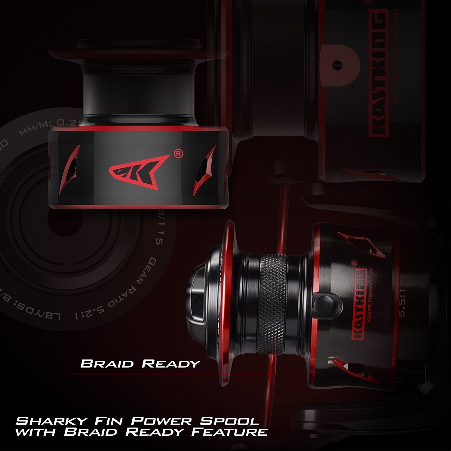 Rear view of Sharky Baitfeeder III 6000 spinning reel