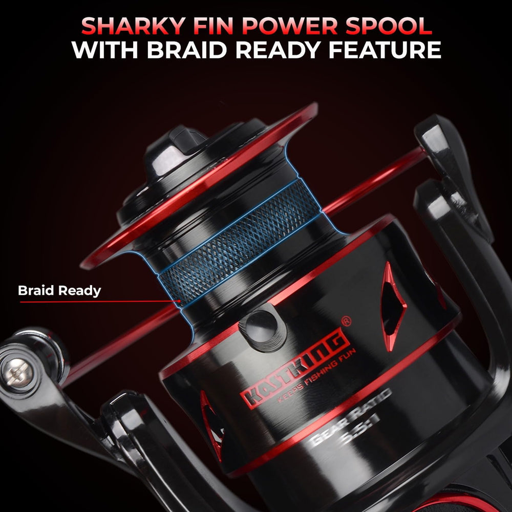 KastKing Sharky Baitfeeder III rear-drag illustration highlighting live-bait control.