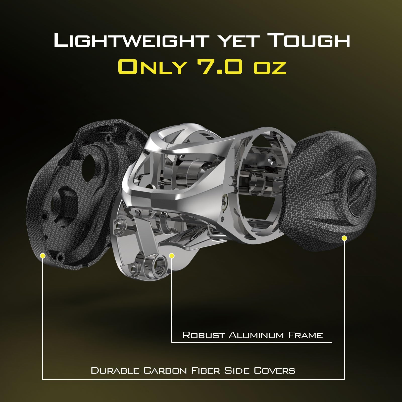 7.2:1 gear ratio Skeet Reese ICON Baitcasting Reel - side view