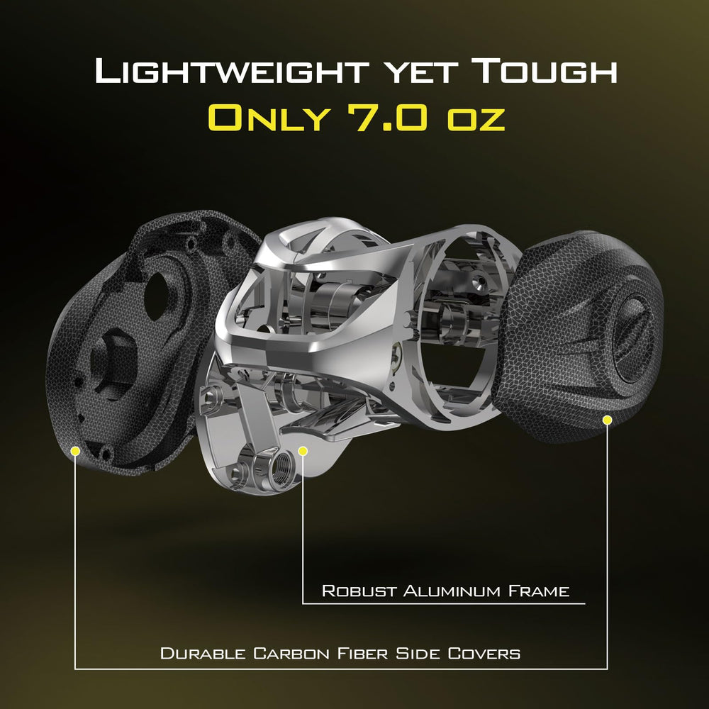 7.2:1 gear ratio Skeet Reese ICON Baitcasting Reel - side view