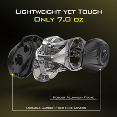 7.2:1 gear ratio Skeet Reese ICON Baitcasting Reel - side view