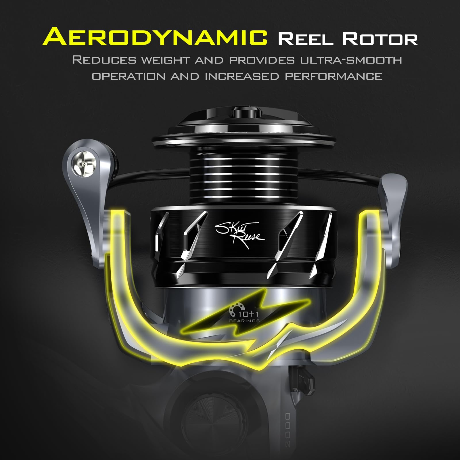 KastKing Skeet Reese Spinning Reel 3000 ball-bearings deliver ultra-smooth retrieves under varied conditions.