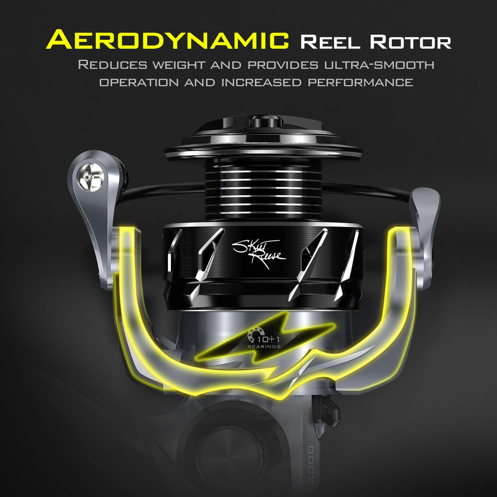 KastKing Skeet Reese Spinning Reel 3000 ball-bearings deliver ultra-smooth retrieves under varied conditions.
