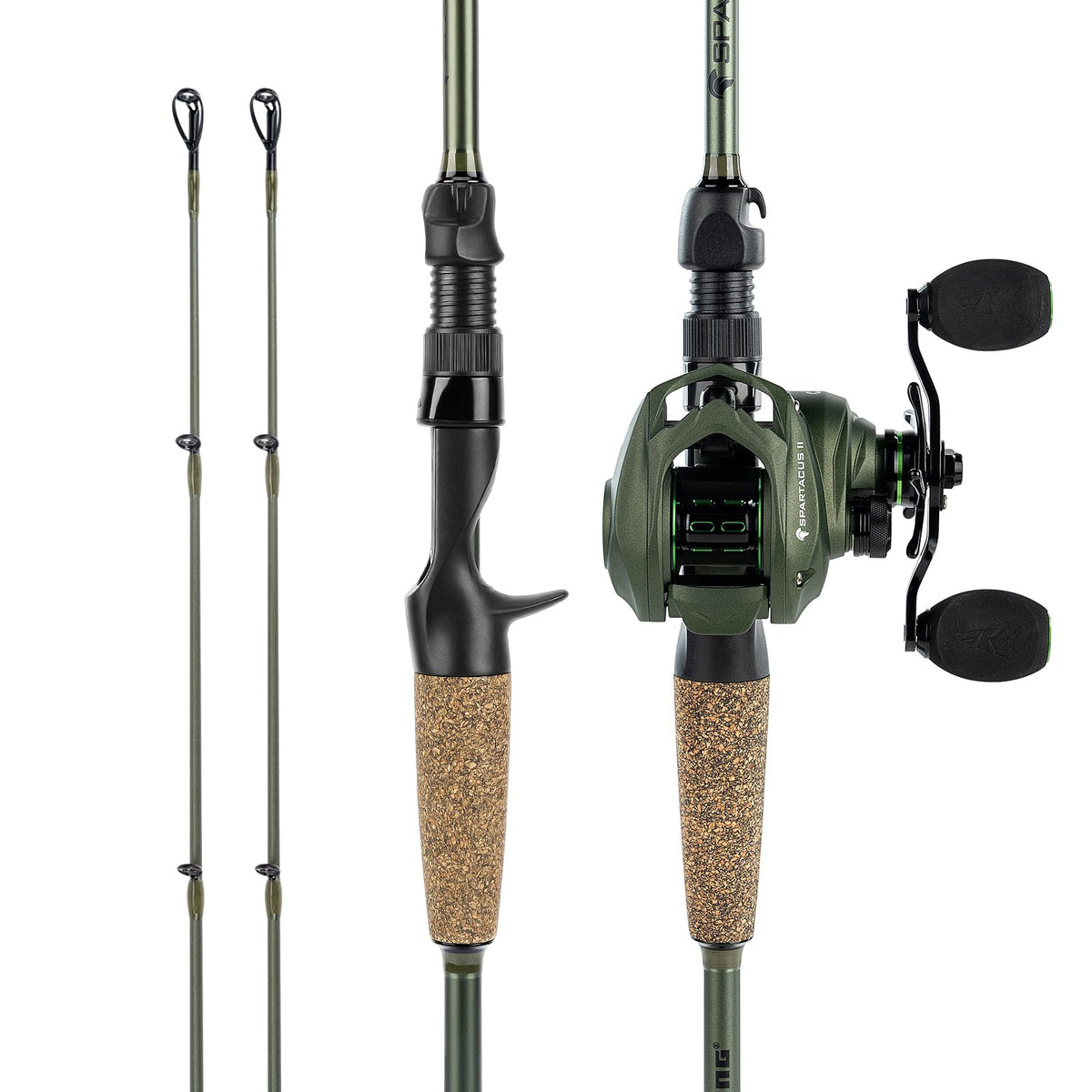 KastKing Spartacus II baitcasting combo front view for confident long casts