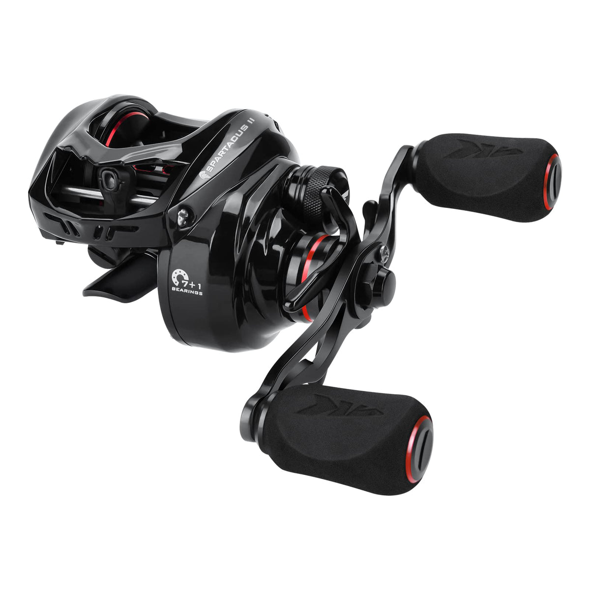 KastKing Spartacus II reel with lower-profile frame delivers comfortable palm-fit for long casts.