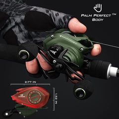 KastKing Spartacus II line guide close-up in green reducing friction for smooth casts