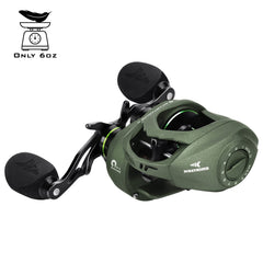 KastKing Spartacus II reel front close-up in green highlighting ergonomic form