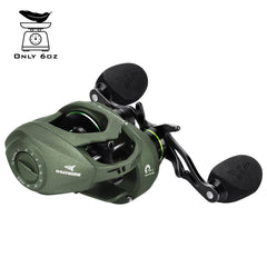KastKing Spartacus II side view showing palm-friendly 39 mm body for comfortable casting