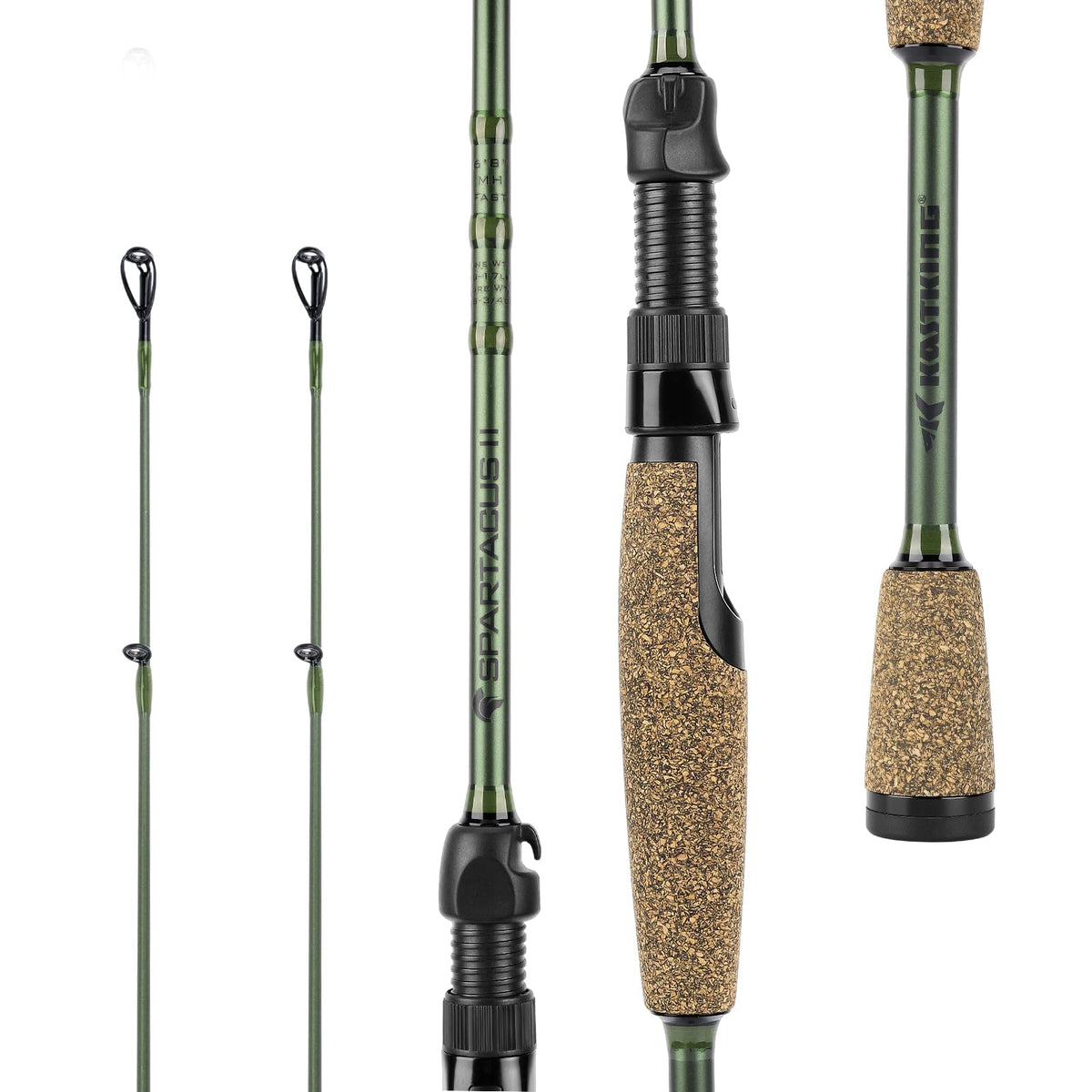 KastKing Spartacus II twin-tip rod setup showing two tips for versatile spinning