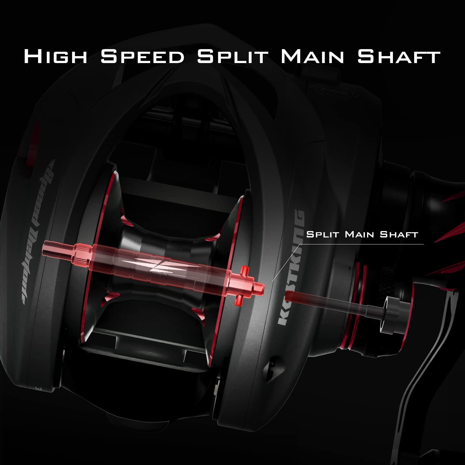 KastKing Speed Demon Elite Deadbolt reel aluminum handle supports stronger, more confident hook sets.