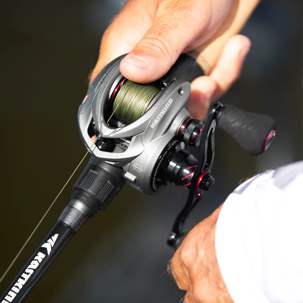 KastKing Speed Demon Elite Deadbolt reel brass gears deliver durable power for hard fishing.