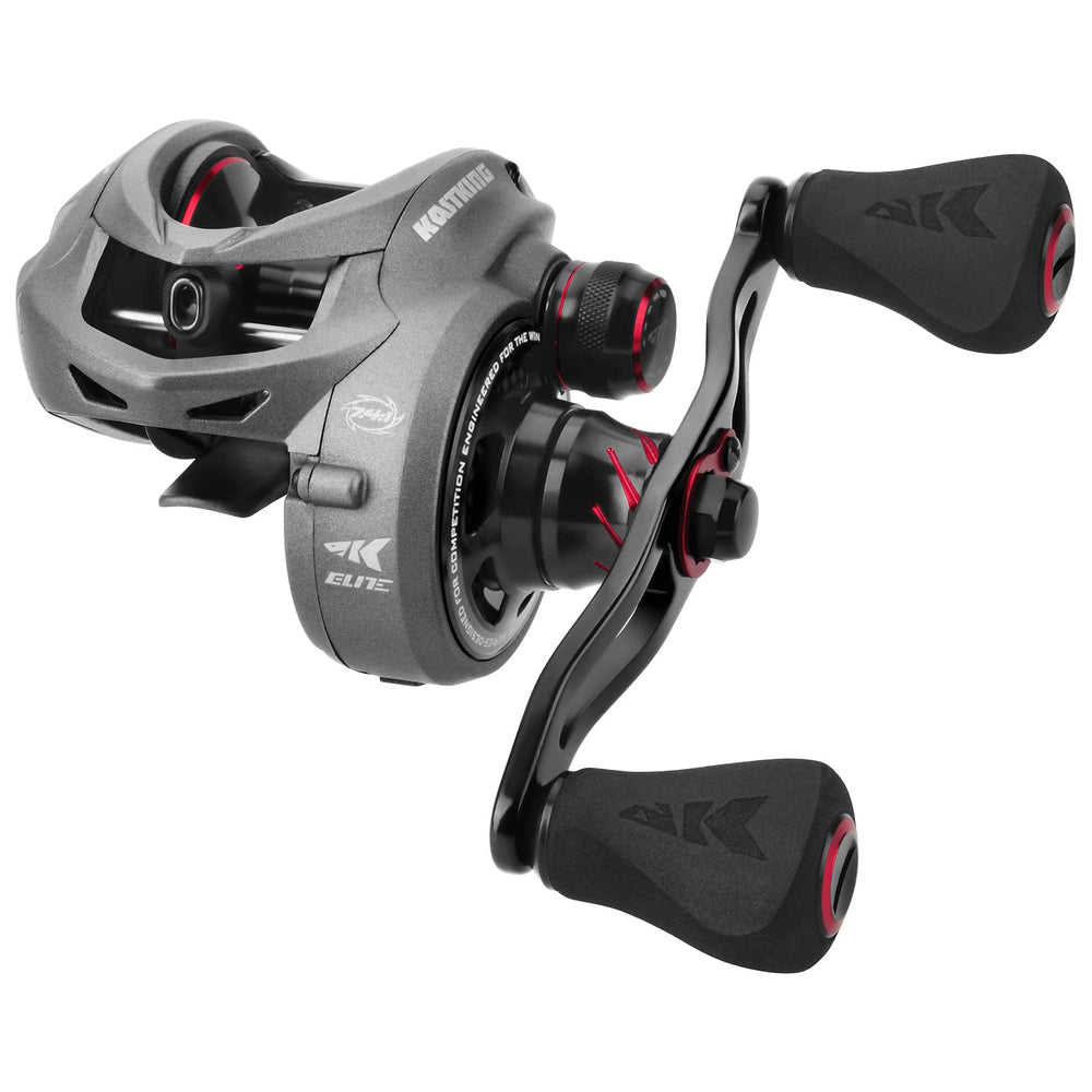 KastKing Speed Demon Elite Deadbolt reel front view emphasizes rugged aluminum frame and compact profile.