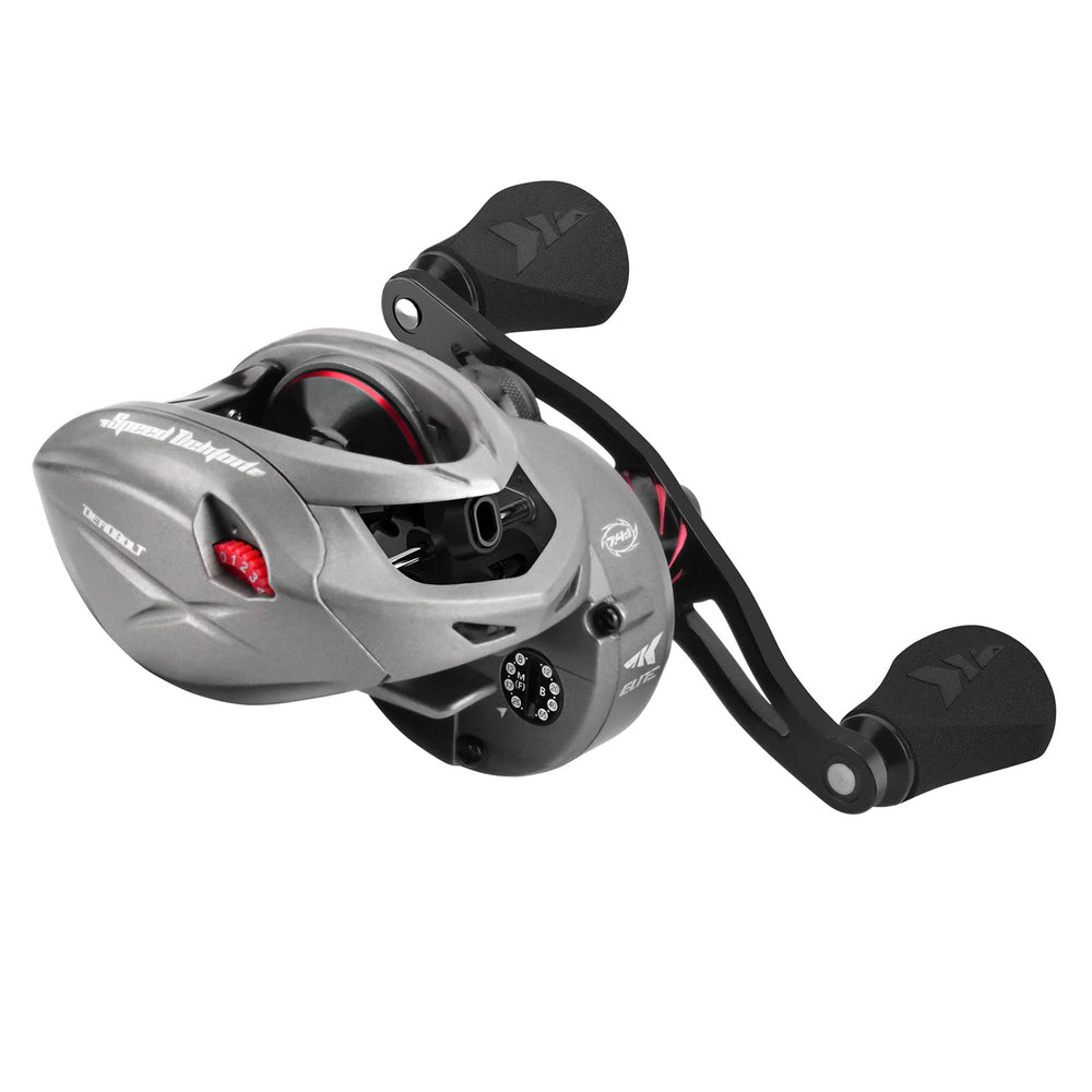 KastKing Speed Demon Elite Deadbolt left-handed design offers comfortable casting long days.