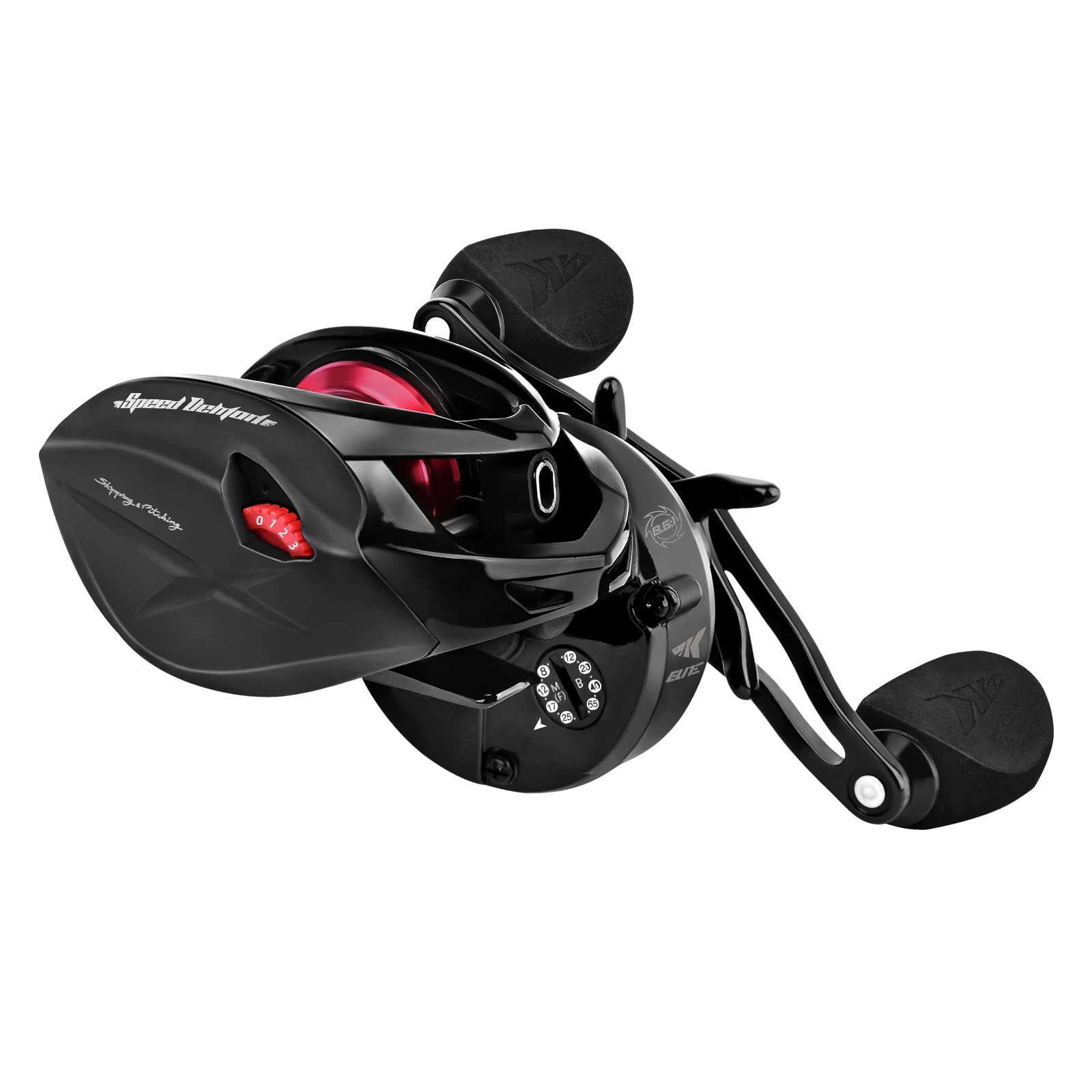 KastKing Speed Demon Elite reel spool close-up highlighting shallow design.