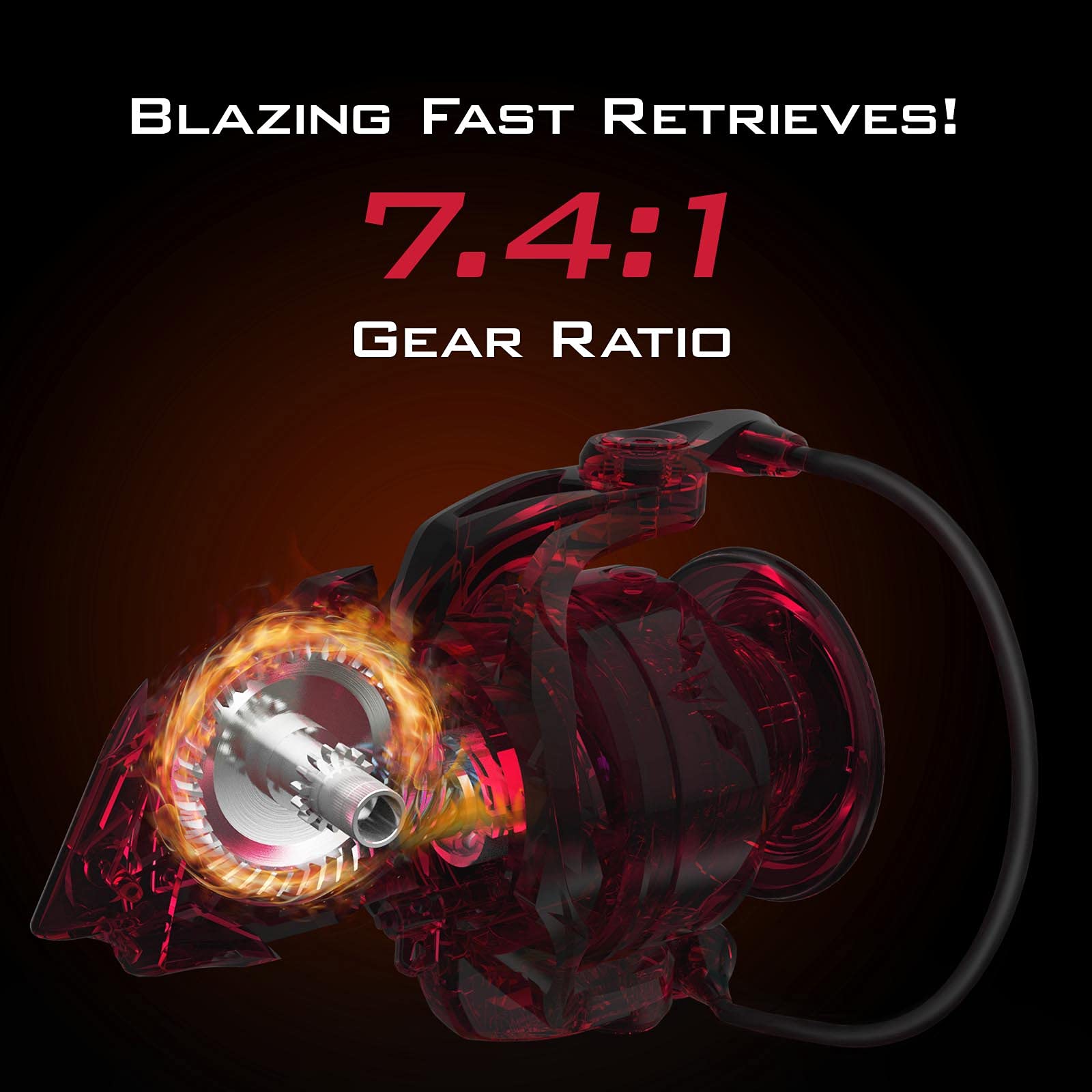 KastKing Speed Demon Elite 3000 handle knob demonstrates comfortable EVA grip.