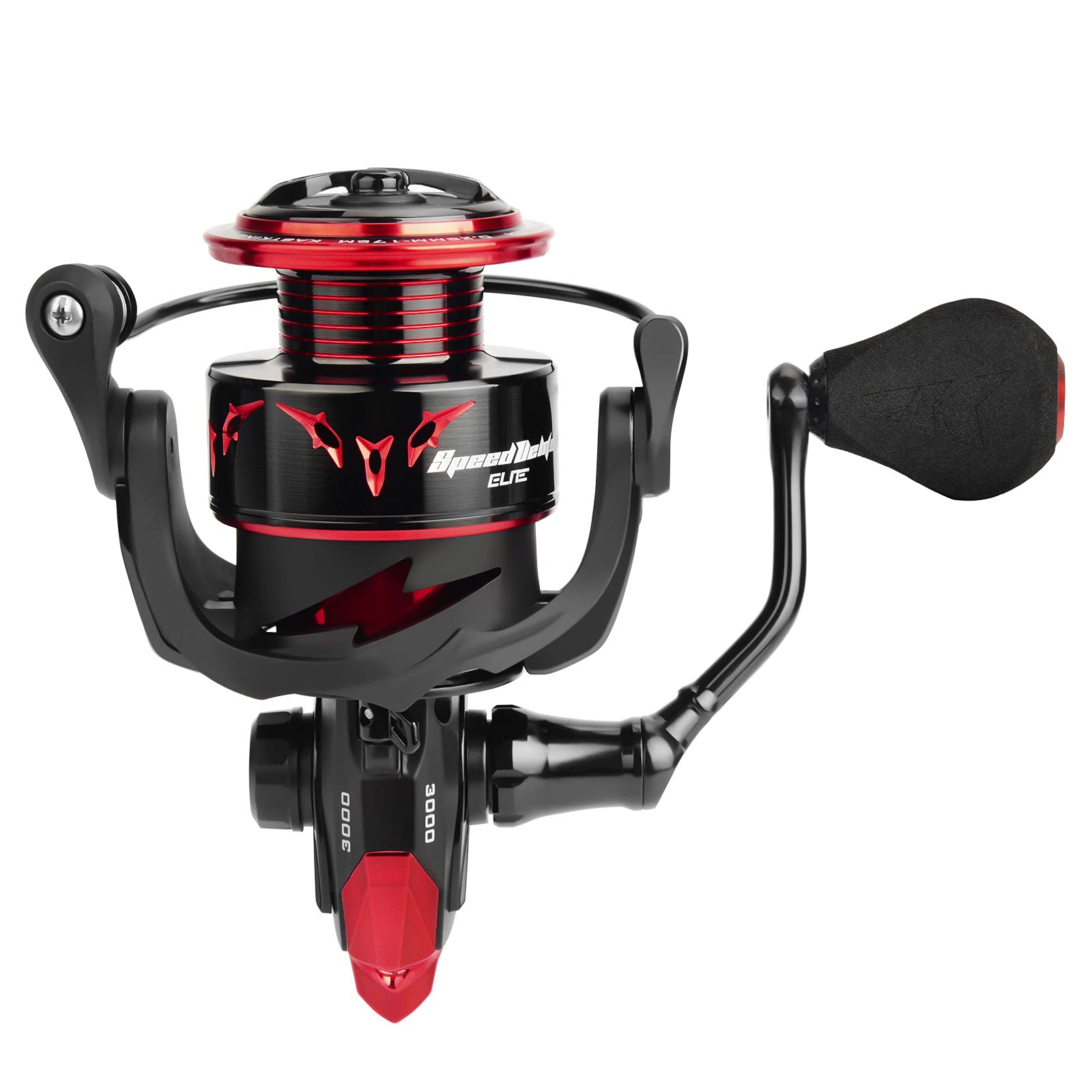 KastKing Speed Demon Elite 3000 side profile shows lightweight aluminum frame.