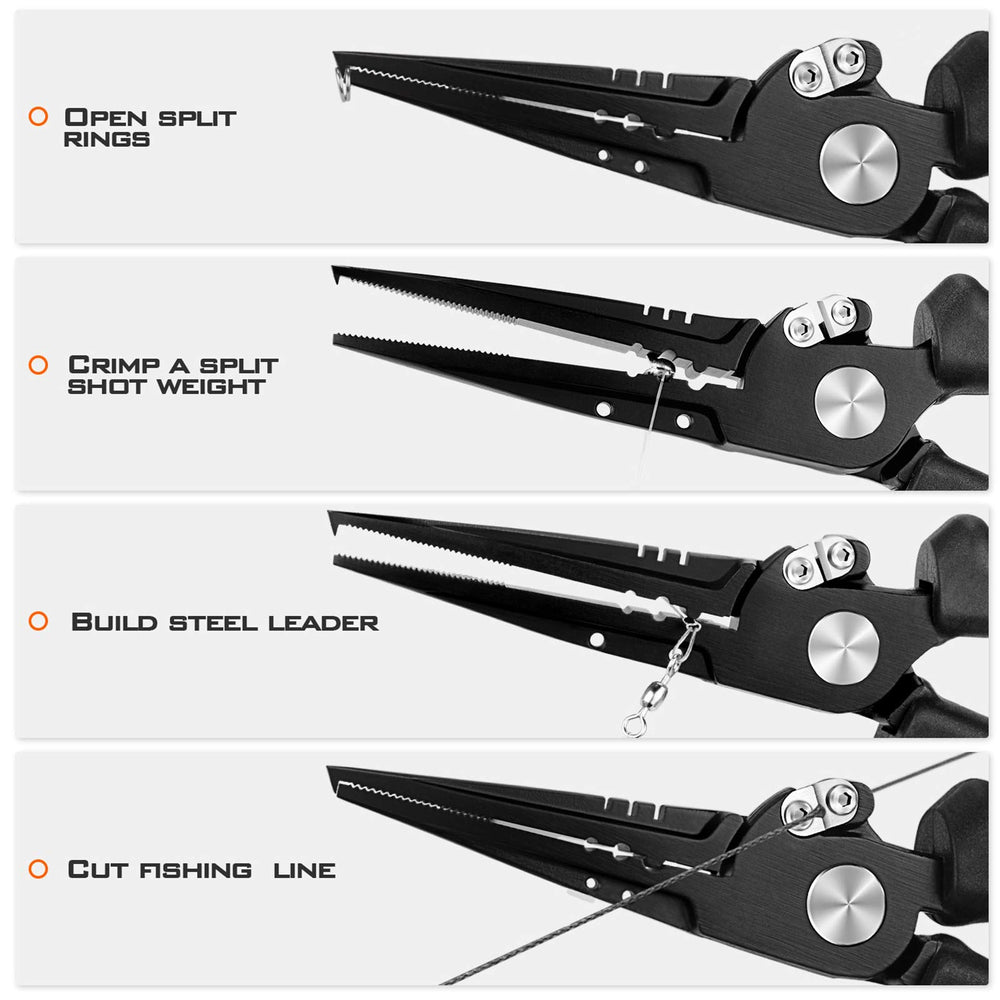 Serrated jaws for hook removal on KastKing Speed Demon Pro pliers