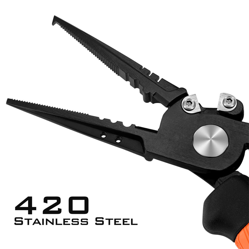 KastKing Speed Demon Pro pliers crimping slots enable sleeve and weight attachment