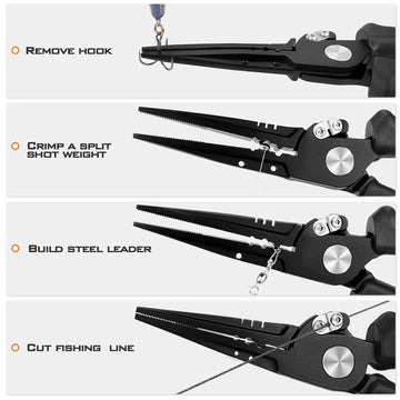 KastKing Speed Demon Pro serrated jaws grip hooks firmly for easy removal.